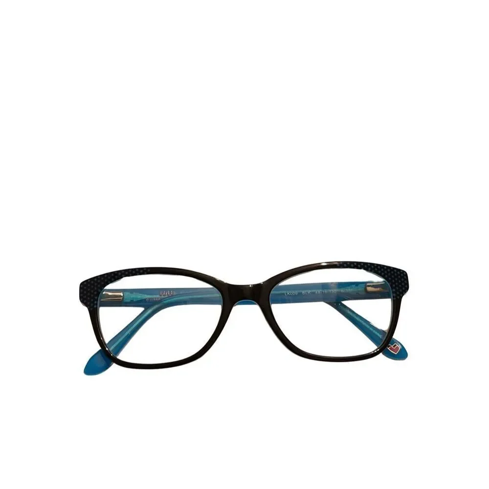 LULU By Lulu Guinness Blue Black Polka Dots Kids Eyeglasses Frames LK009 Glasses